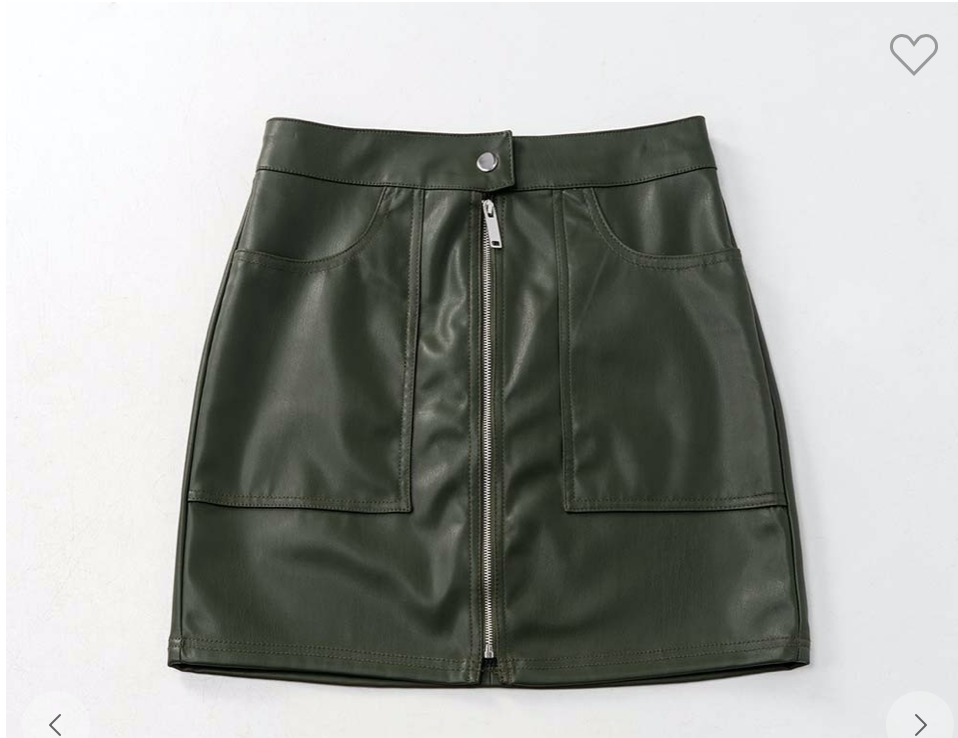 Zip Up Mini Skirt