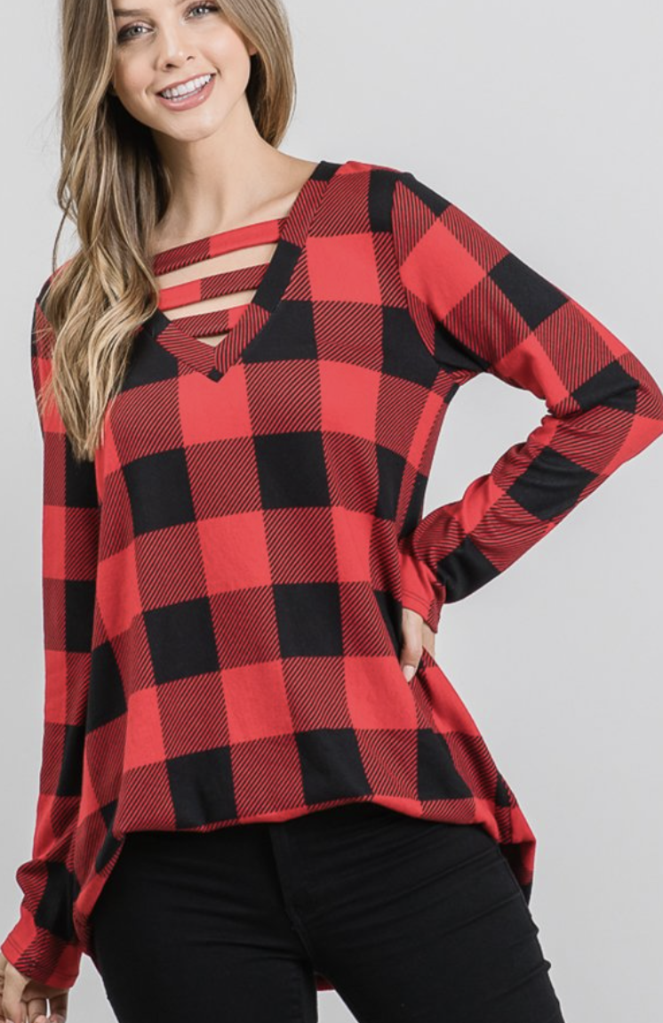 Plaid Girls Club Top