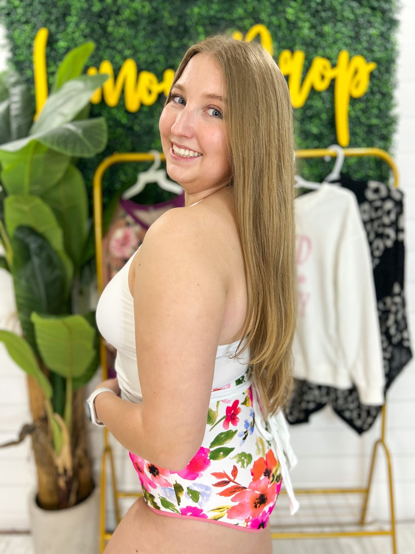 White Halter Swim Top