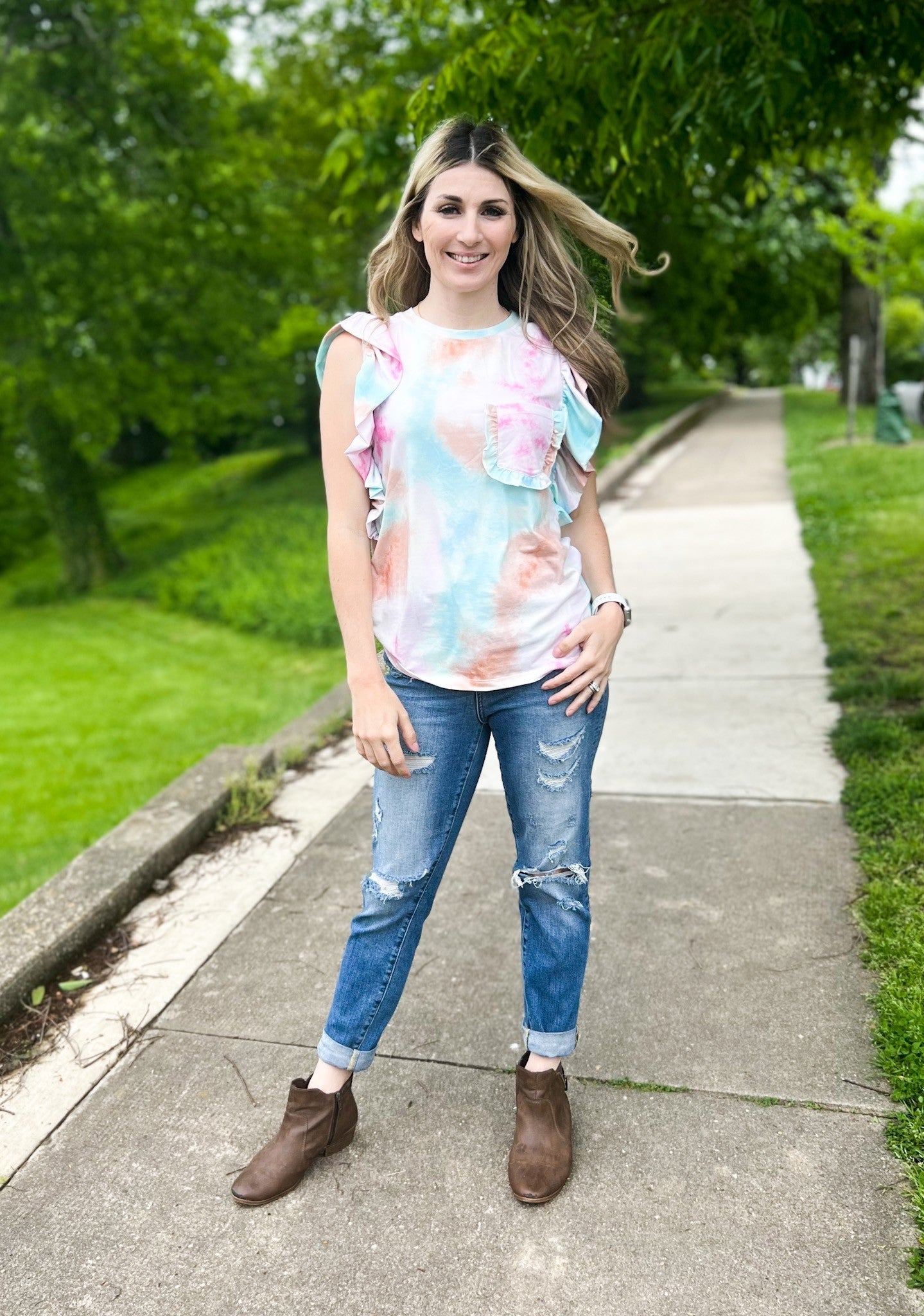 Jessica Ruffle Top-Mama