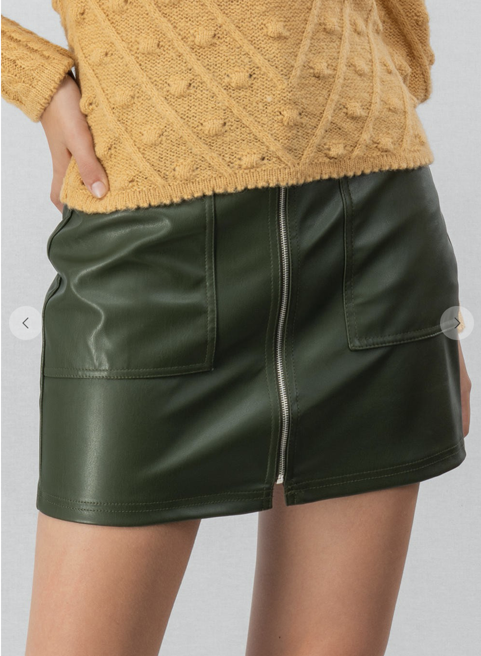Zip Up Mini Skirt