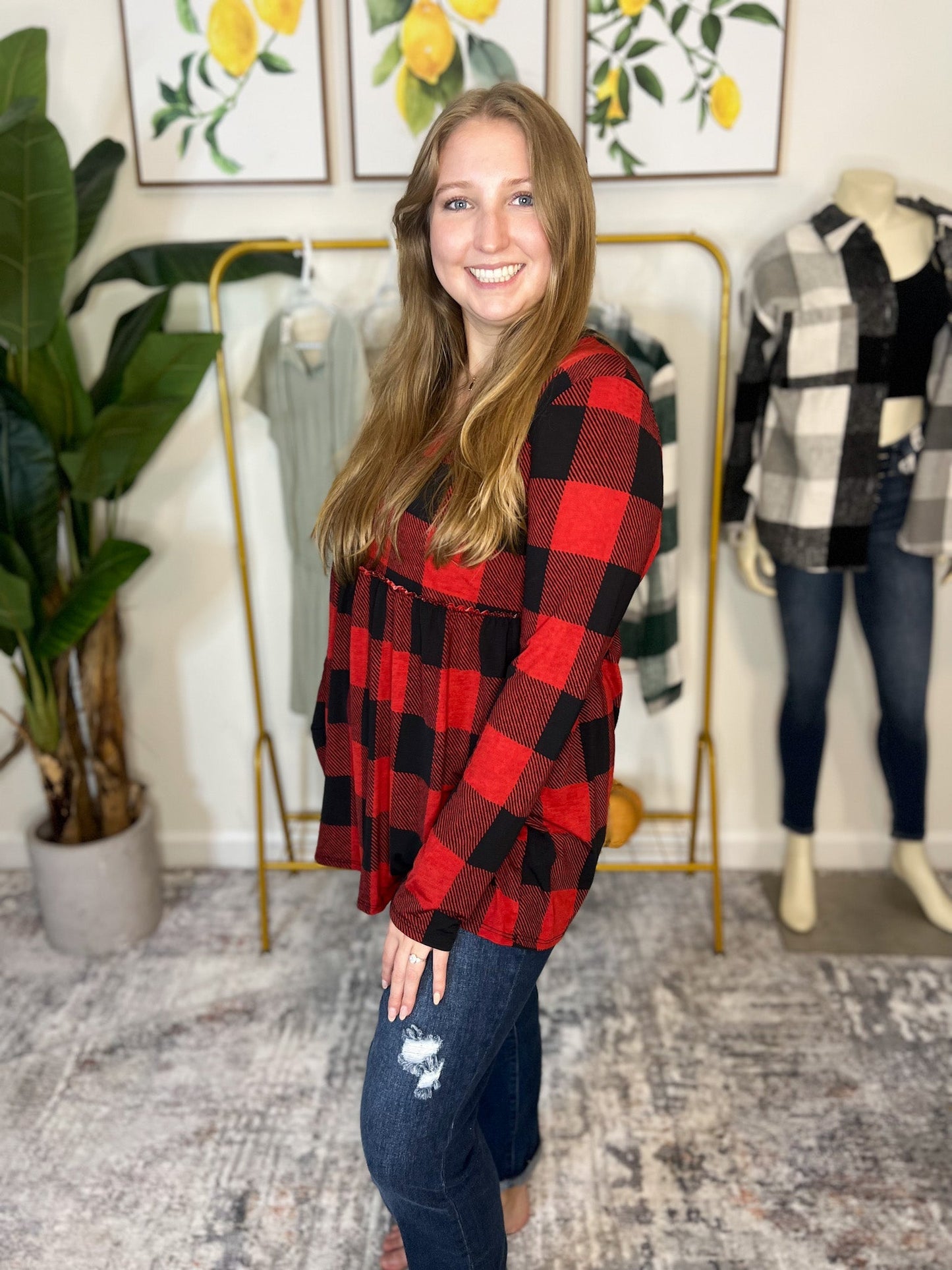 Beckham Plaid Top