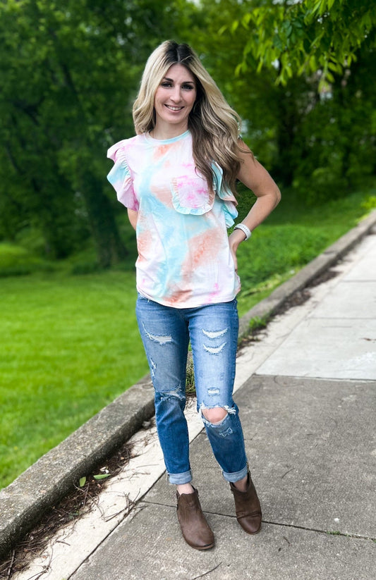Jessica Ruffle Top-Mama