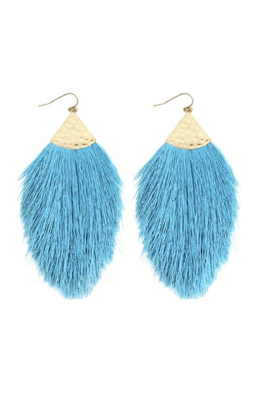 Blue tassel Drop Earrings