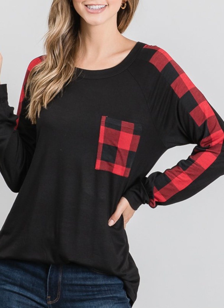 Please Me Plaid Top