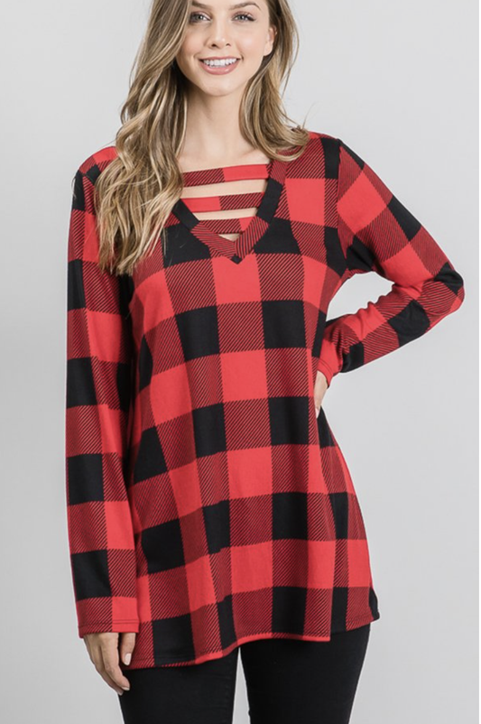 Plaid Girls Club Top