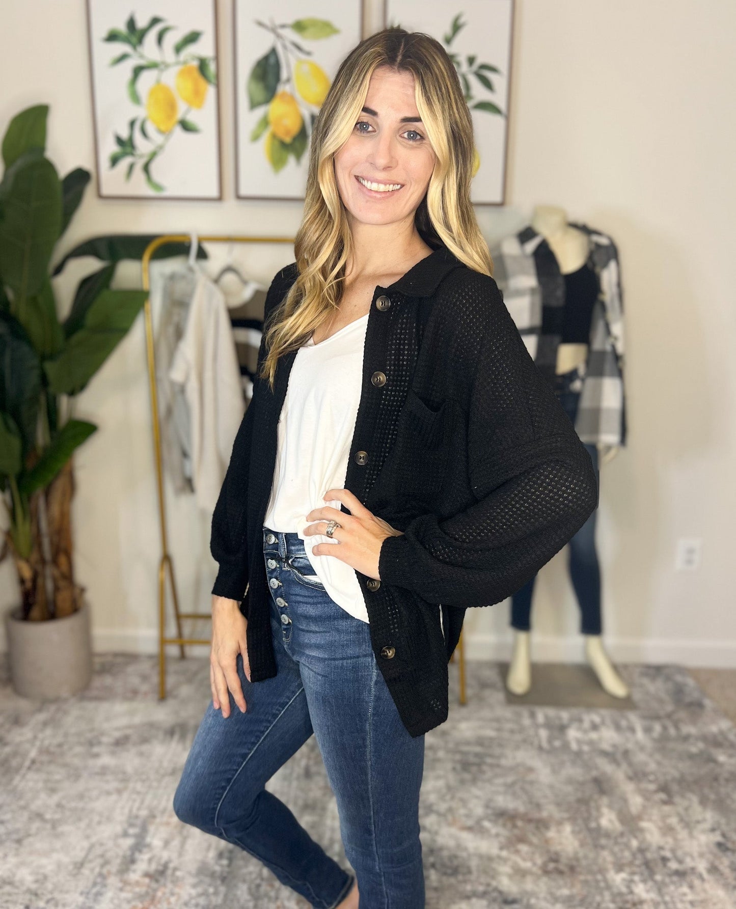 Waffle Knit Top