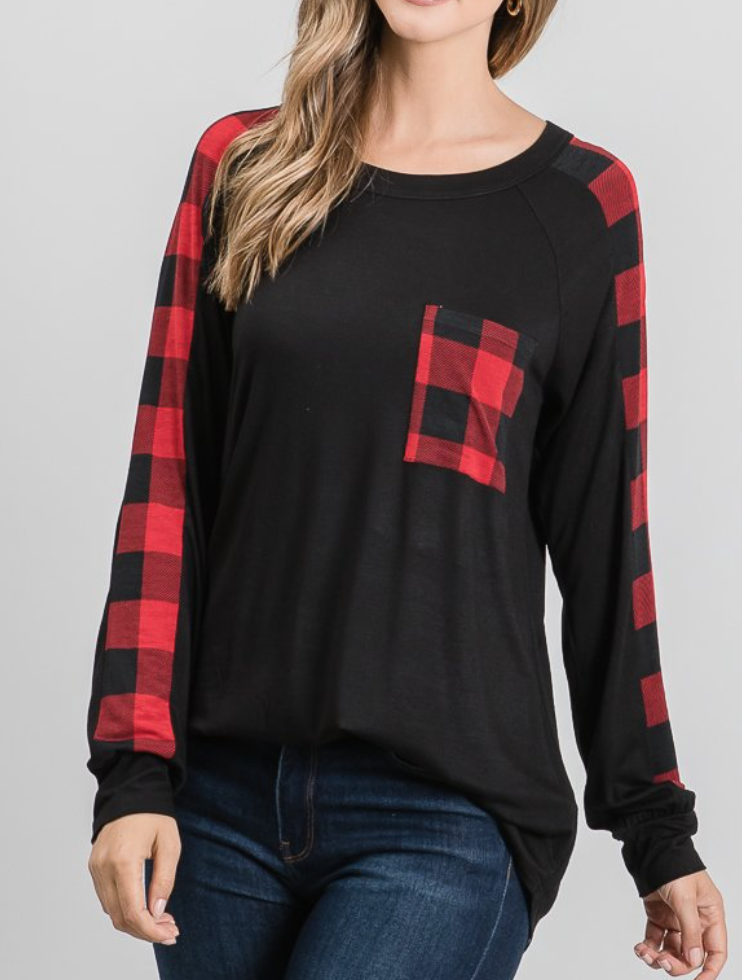 Please Me Plaid Top