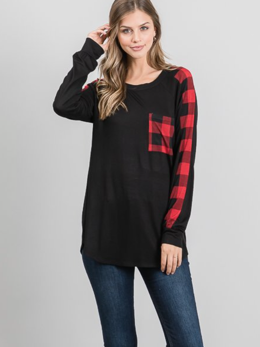 Please Me Plaid Top