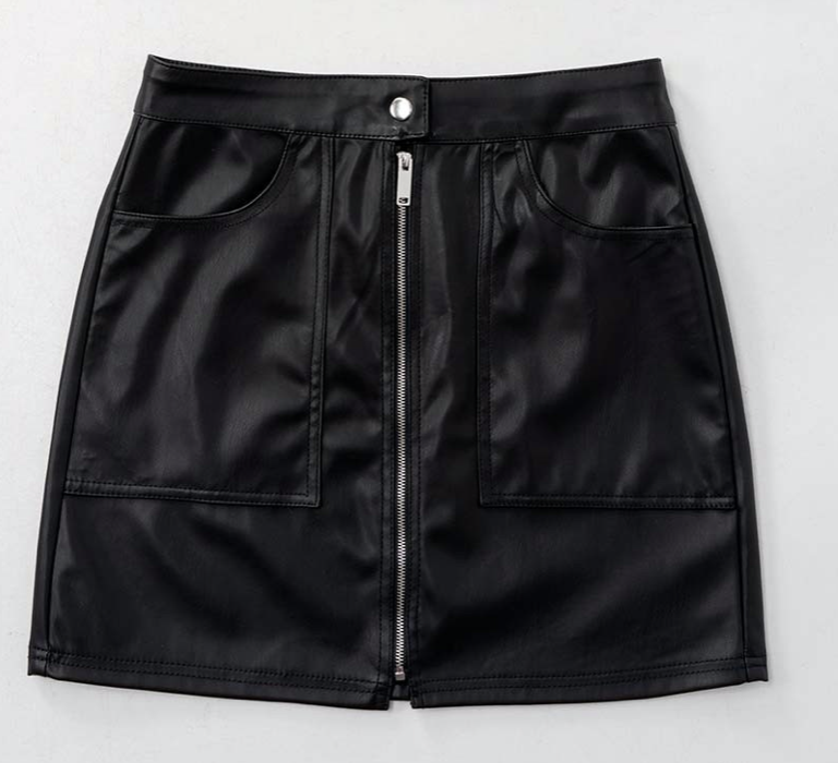 Zip Up Mini Skirt
